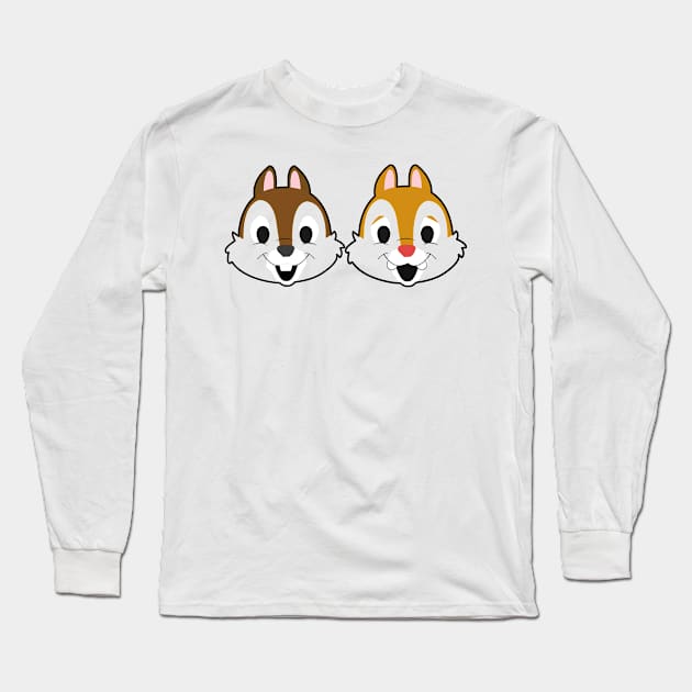 Chip Dale Transparent Faces Long Sleeve T-Shirt by LuisP96